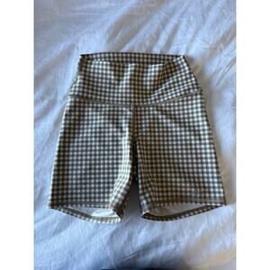 Alo gingham biker shorts